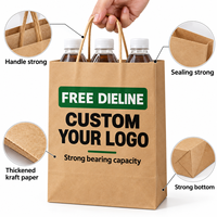 Sac en papier noir personnalisé avec logo pour la livraison de plats à emporter des restaurants et l'emballage alimentaire de détail