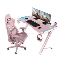 Accepter le logo personnalisé E-sport rose en forme de Z RGB table de bureau de jeu d'ordinateur