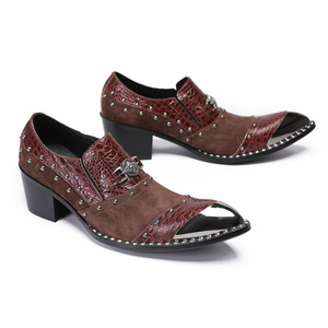 Chaussures <span class=keywords><strong>Derby</strong></span> Vintage britanniques pour hommes robe d'affaires rehaussée de commerce extérieur Oxford bas en cuir véritable <span class=keywords><strong>boucle</strong></span> sueur - Product Image 3