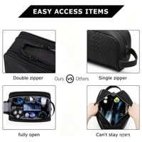 Sac de toilette portable pour homme, multi-compartiments, poches en filet, grande capacité, impression personnalisée, cadeau pour homme, voyage