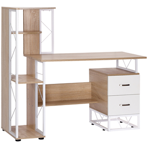 HOMCOM Modern Design PC <b>Desk</b> <b>with</b> <b>Shelf</b> 133 x 55 x 123cm - Product Image 1