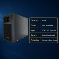 Alimentation UPS Interactive 5KVA, Système d'Alimentation Ininterrompue à Onde Sinusoïdale Pure 5000VA pour Serveur, TPV, IT