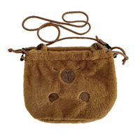 Sac à dos seau et bandoulière en polyester super léger et mignon avec cordon de serrage, motif Capybara dessin animé
