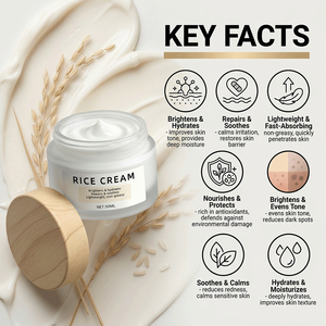 <span class=keywords><strong>Crema</strong></span> Viso all'Essenza di Crusca di Riso 50ml Testata Dermatologicamente Leggera Non Unta Idratazione Profonda Riparazione Barriera Cutanea Illuminante - Product Image 6