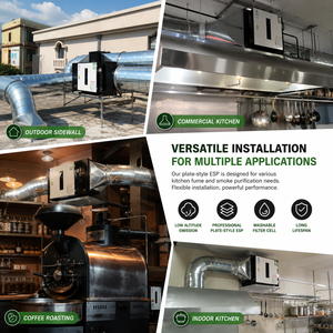 Précipitateur électrostatique commercial, extracteur <span class=keywords><strong>de</strong></span> fumée, taux d'élimination des fumées <span class=keywords><strong>de</strong></span> 98 %, filtre à air d'évacuation pour cuisine d'hôtel, cellule filtrante lavable - Product Image 3