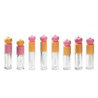 Tube de gloss à lèvres de style japonais et coréen, emballage transparent personnalisé pour huile à lèvres, bouteille cosmétique avec capuchon en forme de cœur mignon
