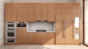 Armoires de cuisine contemporaines en bois, panneaux plats en contreplaqué, design écologique - Product Image 3