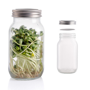 Kit de Germinación Personalizado para Cocina, Frasco de Vidrio Cuadrado Transparente de Grado Alimenticio de 1000 ml con Soporte para Germinación - Product Image 5