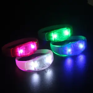 Party Music Sound Activated Led Flashing Bracelet Light Up Wristband With Logo