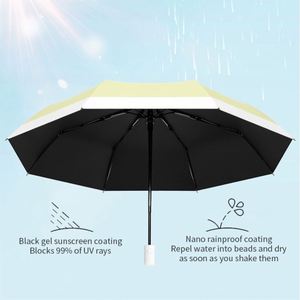 Custom <b>Windproof</b> Automatic Three Folding Uv Protection Rain <b>Umbrella</b> With Logo - Product Image 6