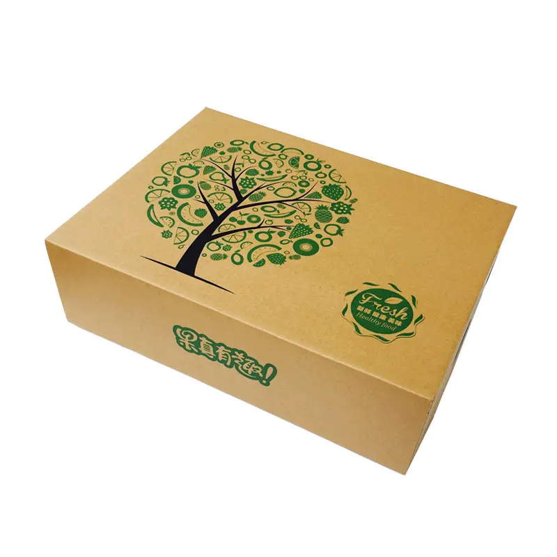 Custom Printing Box Cardboard Packing Corrugated Fresh Vegetable Mango Banana Fruit Packaging Carton