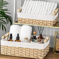 Panier tissé en osier Panier en saule naturel polyvalent avec poignée pour le stockage et la décoration