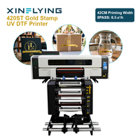 Imprimante UV DTF 4 têtes pour dorure et vernis, service local aux États-Unis, imprimante UV DTF à rouleau de 42 cm avec laminateur