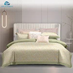 Cloudland baskılı sac yastık pamuk keten nevresim setleri tasarımcı kraliçe yatak setleri 3 parça