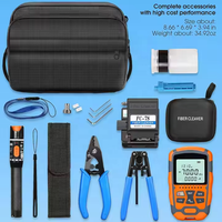 Kit de terminaison de fibre FTTH avec outil de connexion à froid, mesureur de puissance optique, testeur de réseau, cisaille visuelle, pince à dénuder