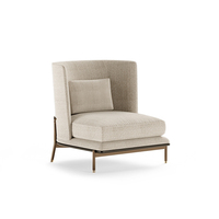 Chaise de canapé simple design italien salon de luxe moderne et léger avec dossier en tissu pour chambre à coucher