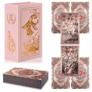 Cartas de <span class=keywords><strong>Tarot</strong></span> Reciclables Transfronterizas, PET Impermeable, Impresión UV a Todo Color, Juego Completo Personalizado con Lámina Dorada - Product Image 6