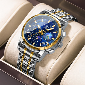 Reloj de Cuarzo de Lujo para Hombre, Correa de Acero Inoxidable Premium, Cristal de Zafiro, Resistente al Agua 30M, Luminoso - Product Image 1