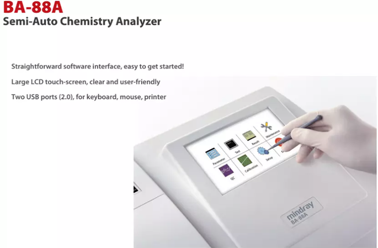 Análisis químico semiautomático Mindray Ba 88A para sangre y medicamentos alternativos