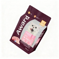 Sacs en Mylar imprimés sur mesure, pochettes verticales avec fenêtre transparente, refermables à fermeture éclair, résistantes à l'humidité, pour aliments pour animaux de compagnie (chiens et chats)