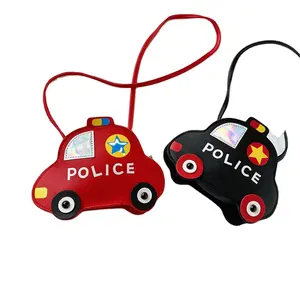 Factory PU Children Crossbody Bag Small Boys Kids Police Car Shoulder Bag For Kids Sling Bag Kid's Gift