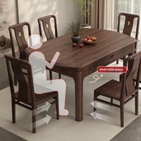 Table à manger en bois massif de noyer nord-américain, double usage, pliable, extensible, sans assemblage, nouveau style chinois, pour usage domestique