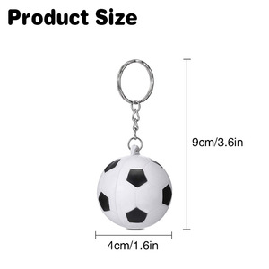 Mini porte-clés de football en mousse PU, en forme de ballon de football, pour clés de voiture, activités sportives, cadeaux - Product Image 2