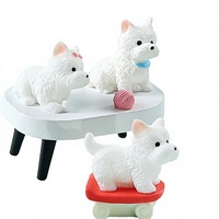 Statues de jardin miniatures en gros, figurines d'animaux en résine, chien Husky, West Highland White Terrier, sculpture moderne de Noël