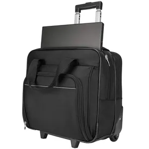 商务旅行用滚动公文包适合17英寸笔记本随身行李附件滚动笔记本电脑包