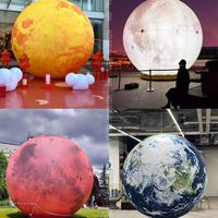 Modèle de planète gonflable coloré sur le thème de l'espace, durable, résistant au soleil, design moderne, décorations de jardin, divertissement festif, imperméable, 8-10 pieds