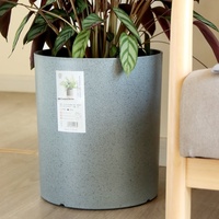 Pot de fleurs minimaliste en bois-plastique épaissi, aspect ciment, grand format, pour plantes vertes, balcon intérieur, plantation décorative