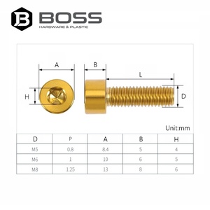 Vis à tête cylindrique Allen M5M6M8 en alliage de titane zingué <span class=keywords><strong>BOSS</strong></span> pour <span class=keywords><strong>casque</strong></span> de vélo, frein, drones et accessoires d'aéromodélisme - Product Image 2
