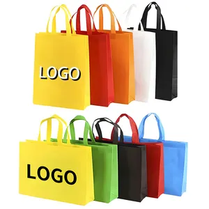 Custom Bag Print Logo Nonwoven Tote Bags Reusable Shopping Tote For Shopping Groceries