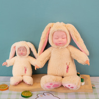 Vente en gros usine : Poupée en peluche lapin aux longues oreilles tombantes, apaisante pour le sommeil, jouet en peluche pour dormir