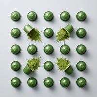 Capsules de café au thé vert Matcha, compatibles K-Cup, dose individuelle, qualité cérémoniale, pour booster la caféine, pour la préparation de lattes à la maison ou au bureau
