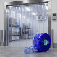 Rideau de porte en bande PVC transparent flexible de 3 mm d'épaisseur pour chambre froide, entrepôt, usine