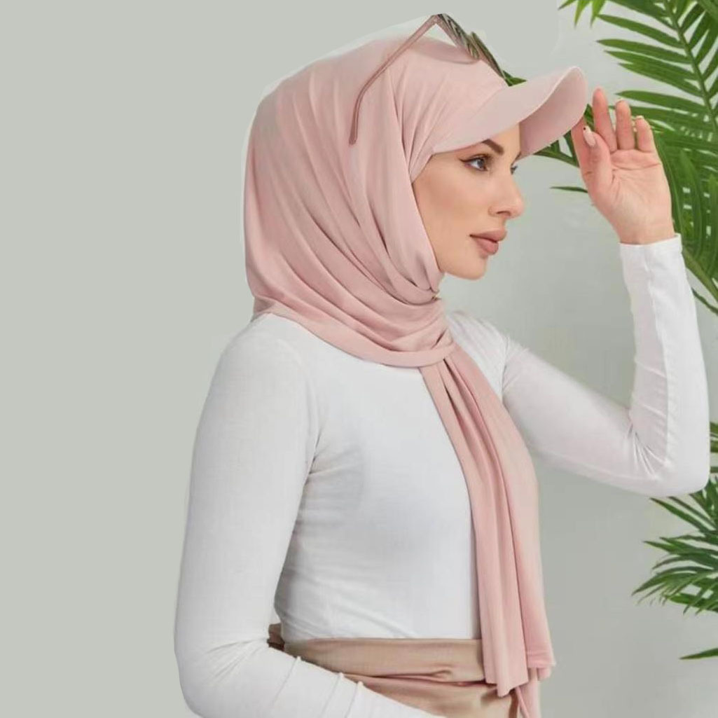 Direct Manufacturer Hot Selling Instant Jersey Hijab For Muslim Women With Baseball Cap Sports Bonnet Hijab For Muslim Women