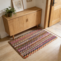 Tapis en coton tissé à la main indien, pour salon, chambre à coucher, chevet, maison, maison d'hôtes, jeté décoratif, lavable en machine, rectangulaire