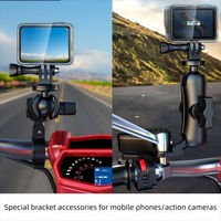 Support de téléphone pour vélo et moto en alliage d'aluminium antivol, usiné par CNC, avec double bras articulé et fixation RAM