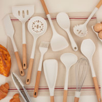 Ensemble d'ustensiles de cuisine antiadhésifs en silicone Gadget d'outils pour la maison avec vaisselle pour une cuisine domestique facile