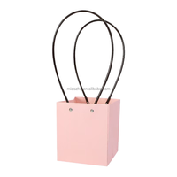 Sac d'emballage pour bouquet de fleurs biodégradable et imperméable pour la fête des mères, la Saint-Valentin, sac cadeau trapézoïdal pour fleuriste, longueur manche