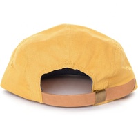 Casquettes et chapeaux de camping à 5 panneaux personnalisés en jean denim de haute qualité avec bord en daim et patch en cuir pour les sports de plein air, la plage et le ski