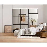 Lit plateforme moderne de luxe en bois massif, taille King ou Queen, style doux avec revêtement en similicuir, chêne et pin, pour usage domestique
