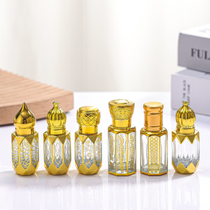 Precio de fábrica 3ml 6ml 12ml Galvanizado Mini Attar Árabe Vidrio decorativo Botellas de aceite esencial Perfume Roll en botella - Product Image 6