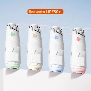 Nouveau parapluie mini pliable à cinq sections avec poignée dissimulée, protection solaire estivale et logo personnalisé pour cadeaux d'affaires - Product Image 3