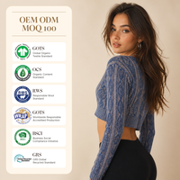Crop top personnalisé pour femme, pull jacquard style Y2K, pull en tricot à col en V pour femme