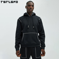 Conjunto de Pantalones Deportivos con Capucha, Estampados, de Algodón Orgánico Grueso, Resistentes al Viento y Ecológicos, para Invierno, Tallas Grandes