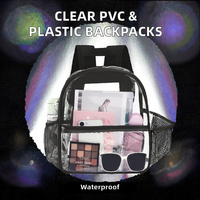 Sac à dos transparent en PVC style bohème vintage pour femme, avec fermeture éclair, imperméable, idéal pour le printemps et l'été – Vente chaude en gros