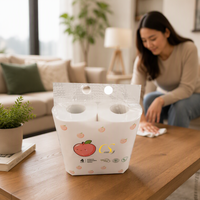 Papier toilette en pâte de bois vintage en gros ; personnalisable avec logos et motifs ; rouleaux de papier hygiénique multi-couches