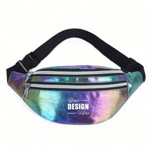 Personalized Vintage Colorful Fanny Pack for Unisex-Zipper Sporty Waist Bag Custom Logo-Outdoor Activities <b>Pillow</b> <b>Shape</b> - Product Image 1